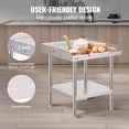 thumbnail image 4 of VEVOR Table de Travail en Acier Inoxydable 24"x24 Pouces Table Commerciale de Préparation des Aliments Restaurant, 4 of 9
