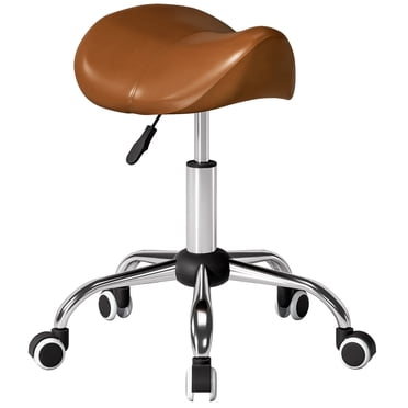 HOMCOM Chaise de Salon pour Spa, Chaise de Beauté avec Roues Pivotantes, Brun