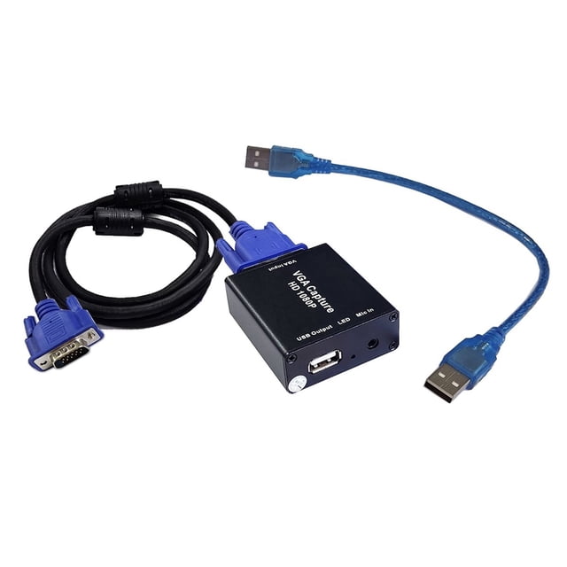 5X VGA to USB Adapter Converter with Audio and Video Capture Card 1080P Drive-Free High-Difinition Picture Quarity