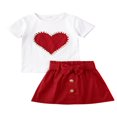 thumbnail image 1 of T-Shirt Imprimé Cœur pour Filles + Jupes Saint-Valentin, 1 of 6