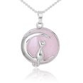 thumbnail image 2 of Women Necklace Cat on Moon Crystal Suspension Pendants Hardshell Charms, 2 of 6