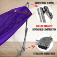 thumbnail image 3 of Tranquillo Hamac Double avec Support Capacité de 550 Lb Hamac Double en Acier Inoxydable avec Barre d'Étalement/support de Hamac Robuste et Flexible Portable, Extérieur Intérieur, Violet, 3 of 5