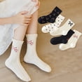 thumbnail image 2 of FAIWAD Girls 5 Pairs Cotton Socks Cute Pattern Embroidered Stretchy Socks Toddler Birthday Wedding Princess Socks, 2 of 3