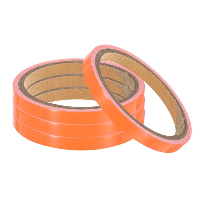 Unique Bargains 4 Rouleaux Ruban Phosphorescent 0,3 Po x 9,8 Pieds Ruban Fluorescent pour Animaux, Orange