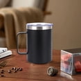 thumbnail image 4 of TIMIFIS Kitchen Gadgets Handle Mug 304 Stainless Steel Coffee Mug with Lid Thermal Insulation Outdoor Portable Comfortable Handle Heat and Cold Available Kitchen & Dining, 4 of 7