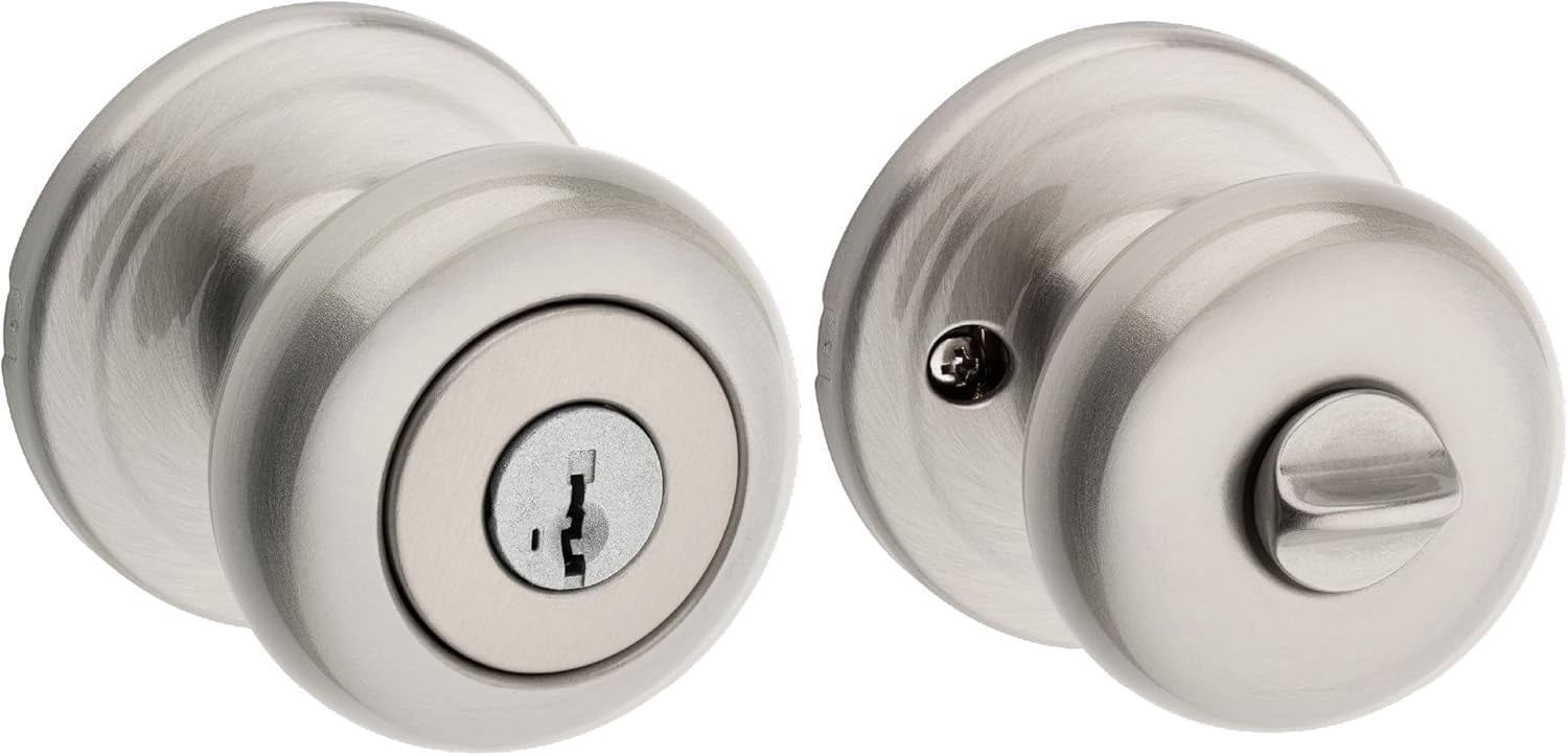 Troy Matte Front Door Knob with Lock and Key Exterior/Interior Door Handles with Lock Keyed Entry Door Knobs for Front Door Bedroom Bathroom & Office Traditional Home Décor