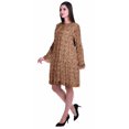 thumbnail image 3 of Moomaya Robe d'Été Fluide à Manches Longues Imprimée pour Femmes, Longueur Genou, Évasée, 3 of 6