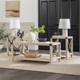 thumbnail image 5 of Walker Edison Metal X 3-Piece Wood and Metal Coffee Table Set in White Oak, 5 of 5