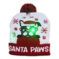thumbnail image 1 of Christmas Decor Knitted Christmas Hat Cartoon Pattern Light Flashing Cap LED New Year  Gifts, 1 of 4