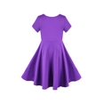 thumbnail image 2 of Robe Fille Violette Arc-en-Ciel Cœur Happy Day Coton Manches Courtes Décontractée 7 Ans, 2 of 8