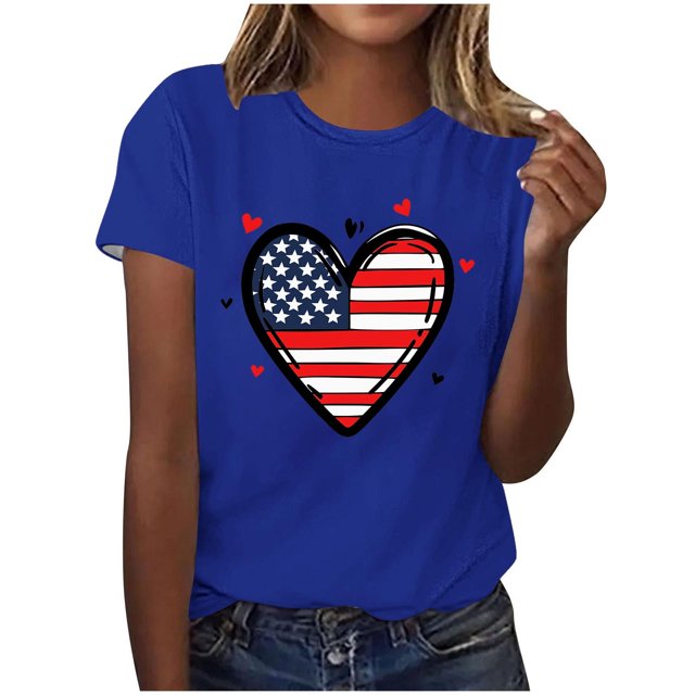 Pisexur Hauts de Printemps pour Femmes, Hauts pour Femmes, Hauts pour Femmes Tendance à la Mode Chandail Décontracté pour Femme Imprimé à Manches Courtes Col Rond Haut Bleu, P
