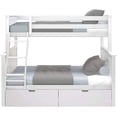 thumbnail image 3 of BEDSMART Solid Wood Twin Over Full Bunk Bed With Storage | White, 3 of 6