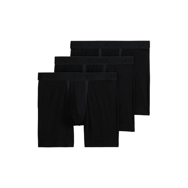 Jockey Men's Chafe Proof Pouch Cotton Stretch 6" Boxer Brief - 3 Pack