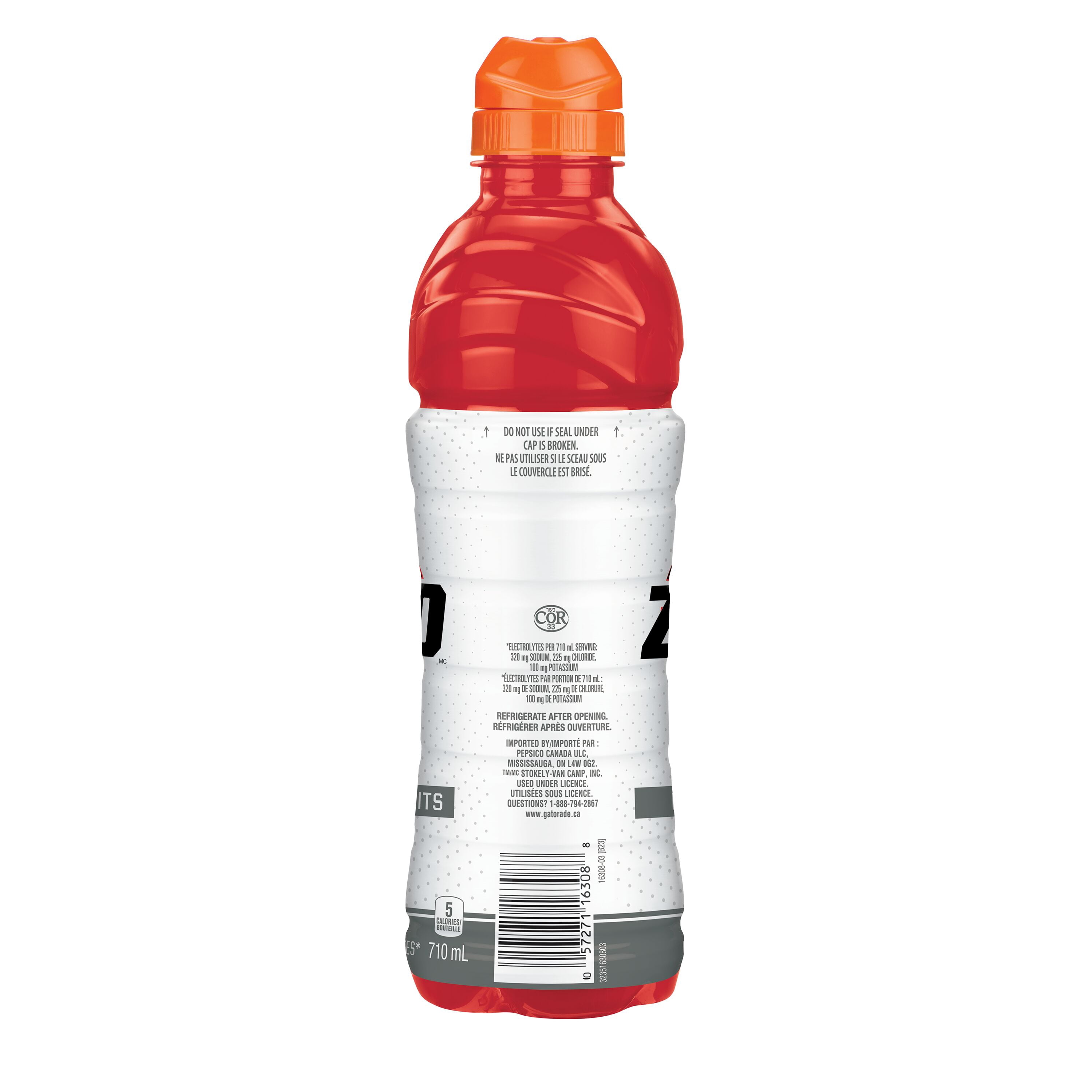 Gatorade Zéro Punch aux Fruits Boisson Électrolytique 710 mL, Bouteille