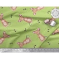 thumbnail image 2 of Soimoi Green polyester Crepe Fabric Footprints & Mouse Kids Print Fabric by Yard 42 Inch Wide, 2 of 5