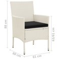 thumbnail image 4 of vidaXL Garden Chairs with Cushions 4 pcs Poly Rattan White, 4 of 5