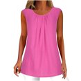 thumbnail image 2 of LSLJS Débardeurs d'Été Unis Décontractés pour Femmes, Coupe Ample, Plissés, Col Rond, Sans Manches, Camisoles pour Femmes, 2 of 9