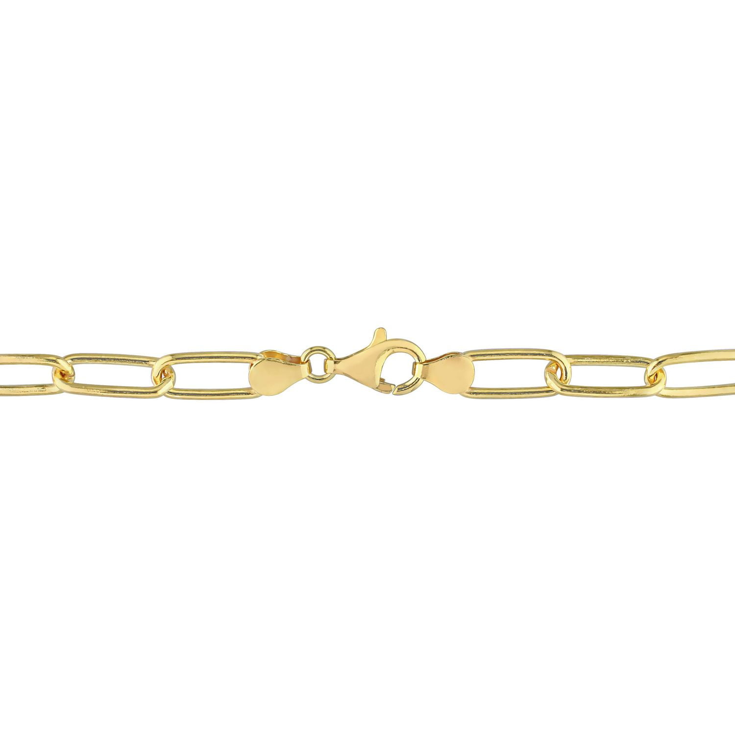 Bracelet en forme de trombone pour homme de Miabella en argent sterling plaqué or jaune 18K