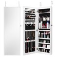thumbnail image 1 of KFFKFF Mirrored Jewelry Storage, 42.52-Inch Height, Secure Jewelry Storage Cabinet with Full-Size Mirror, Can be Wall or Door Mounted, Jewelry Organizer with LED Lights Inside and Velvet Interior, 1 of 9