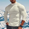 thumbnail image 2 of zbxnLI T-Shirts à Col Montant pour Hommes à Manches Longues, Chandails Décontractés à Enfiler, T-Shirts Doux Extensibles, Chandail de Base pour Hommes, 2 of 8