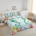 thumbnail image 3 of Erosebridal Ensembles de Literie Hippocampe Simple avec Couette pour Enfants, Insert de Couette Hippocampe, Décor Corail Coloré, Réversible 2 Pcs, 3 of 7