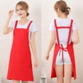 thumbnail image 1 of Staron Red Aprons for Women with Pockets Adjustable Chef Apron Kitchen Aprons for Cooking, 1 of 6