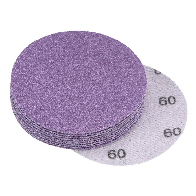 Unique Bargains 10 Pack 3-Inch Purple Sanding Discs 60 Grits Hook & Loop Professional Aluminum Oxide Sandpaper