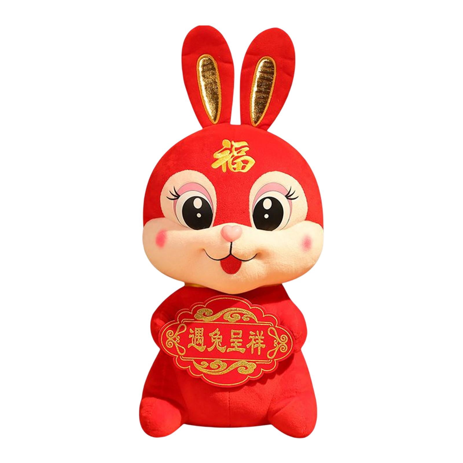 HILABEE Chinese Toy Festive Decoration Prop bunny Toy Stuffed Animal 20cm
