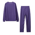 thumbnail image 1 of hotojiny Ensemble Détente pour Femmes 2 Pcs Tenues Doux Confortable Manches Longues Col Ras du Cou Hauts de Pyjama et Pantalons Vêtements de Nuit Survêtements, 1 of 5