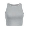 thumbnail image 5 of Hauts Courts Unis Débardeur pour Femme Couleur Sans Manches Col Rond Blouse pour Femme, 5 of 5