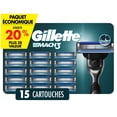 thumbnail image 2 of Gillette Mach3 Recharges de Lames de Rasoir Cartouches de Rasoir, Recharges de Rasoir pour Hommes avec Bande Lubrifiante, Lames de Rasoir à 3 Lames pour un Rasage de Près, 2 of 17