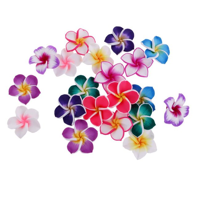 VONKY 20 Pieces Mixed Color Flower Polymer Beads Jewelry Clay Making Findings 35mm 5Set