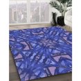thumbnail image 3 of Ahgly Company Machine Washable Indoor Round Transitional Light Slate Blue Area Rugs, 7' Round, 3 of 7