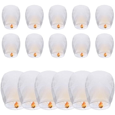 Lanternes Chinoises, Lot de 20 en Papier Biodégradable