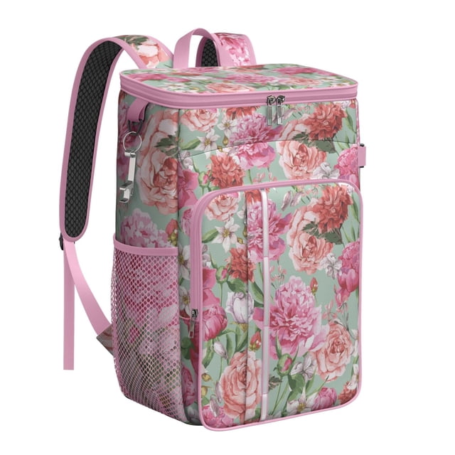 Country Rustic Wildflower Insulated Cooler Backpack, Leakproof Waterproof Lunch Backpack for Farmhouse Style Outdoor Activities