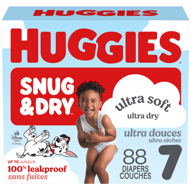 Huggies Snug & Dry Baby Diapers, Size 3 (16-26 lbs), 168 Count