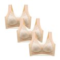 thumbnail image 2 of Timegard 3pc Plus Size Bras for Women No Underwire Lace Full Coverage Mesh Breathable Comfort Seamless Bra, 2 of 3