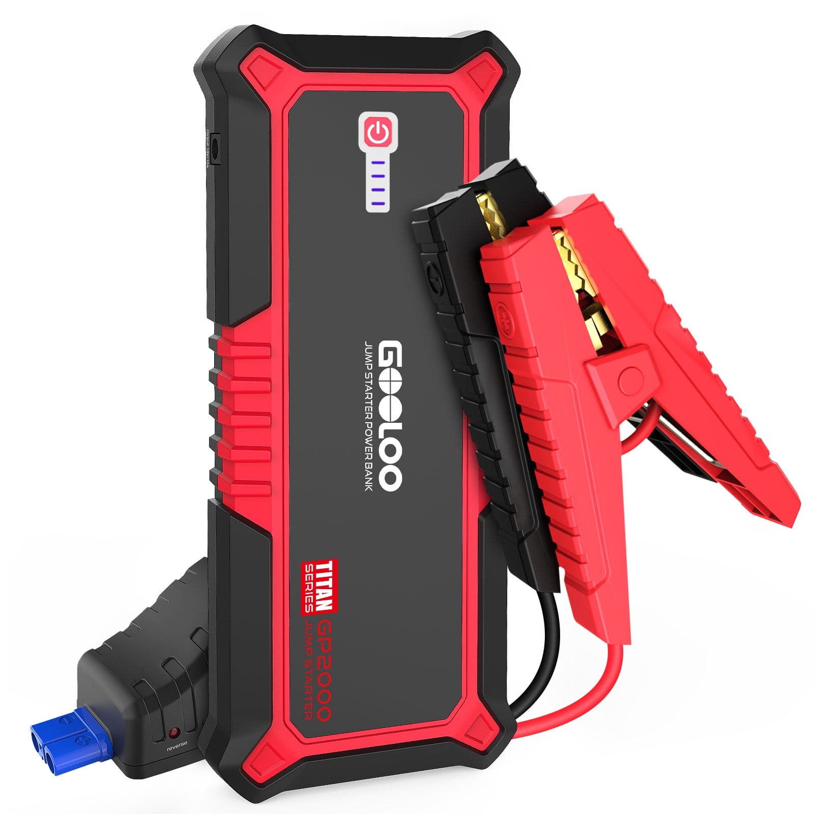 Refurbished Gooloo GP2000 2000A Peak 12V Portable Car Battery Jump Starter for up to 9L Gas/7L Diesel Engines