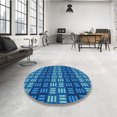 thumbnail image 4 of Ahgly Tapis d'Intérieur Lavable en Machine Carré Transitionnel Bleu Myrtille, 5 Pieds Carré, 4 of 7