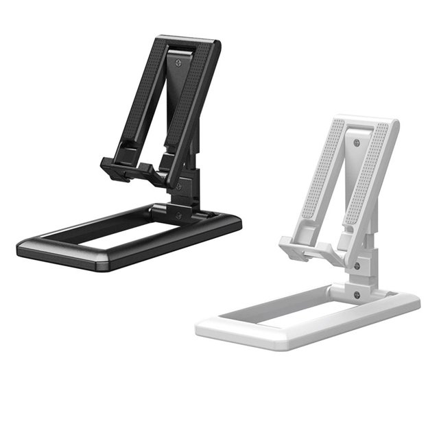 mmirethe Support de Tablette de Téléphone Pliable Télescopique Support de Téléphone de Bureau Réglable Noir