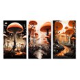 thumbnail image 2 of Designart "Retro Illustration Magical Red Mushrooms II" Abstract Landscape Wall Art Set Of 3 - Abstract Landscapes Orange Gallery Wall Set For Home Decor, 2 of 6