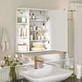 thumbnail image 2 of Gymax Armoire de Rangement Murale pour Salle de Bain avec Miroir et Tablettes Ajustables, Blanc, 2 of 10