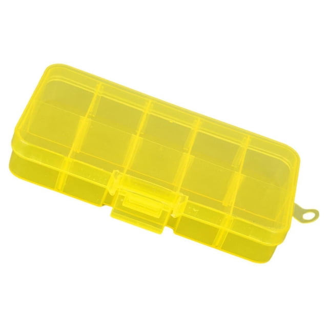 Thinsony 10 Grid Plastic Jewelry Removable Storage Box Beads Container Earring Yellow 12.8x6.5x2.2cm 1Set