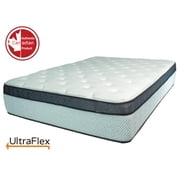 Ultraflex EUPHORIA- 14" Orthopedic Eurotop Pocket Coil, CertiPUR-US® Certified Foam Encased, Eco-friendly Hybrid Mattress (Made in Canada)