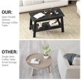 thumbnail image 3 of EDTara Coffee Table for Living Room, 2-Tier Industrial Coffee Table with Storage Shelf, Farmhouse Center Table, Rectangle Wood and Stable, Space Saving Easy Assembly, 3 of 6