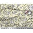 thumbnail image 2 of Soimoi Poly Georgette Fabric Leaves & Floral Block Printed Fabric 1 Yard 52 Inch Wide, 2 of 3