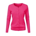 thumbnail image 1 of Cardigan à Col Rond pour Femmes, Mode Durable, Tricoté, Manches Longues, Grandes Tailles, Coupe Ample, Couleur Unie, Veste Chandail Courte, Cardigan - Hontri, 1 of 4