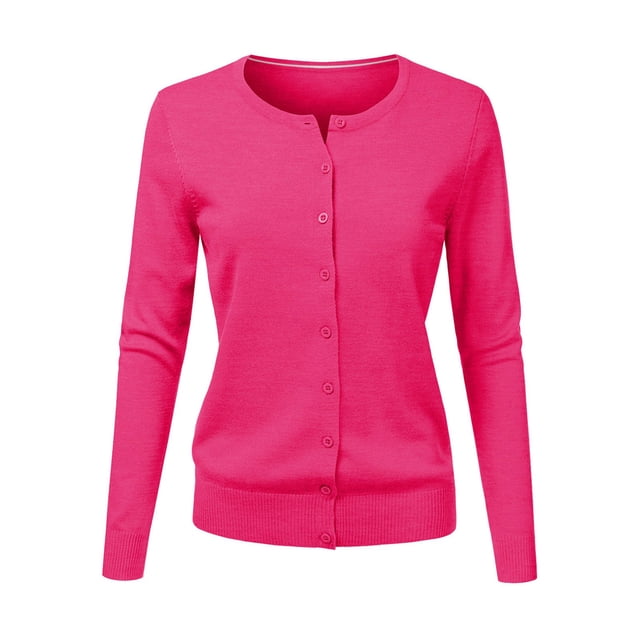 Cardigan à Col Rond pour Femmes, Mode Durable, Tricoté, Manches Longues, Grandes Tailles, Coupe Ample, Couleur Unie, Veste Chandail Courte, Cardigan - Hontri