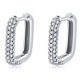 thumbnail image 1 of Boucle d'Oreille Carrée en Zircon Incrusté de Cuivre Style Intégré Bague d'Oreille Géométrique à la Mode, 1 of 9