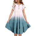 thumbnail image 1 of GDREDA Robes Fille 7 Robe d'Été pour Filles Couleur Dégradée Col Rond Manches Volantées Robe Trapèze à Étages Respirante Confortable Robe Ludique pour Enfants Tout-Petits Fête d'Anniversaire et Usage Quotidien Beige,14-15 Ans, 1 of 5